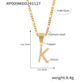 Gold Script Letter Zircon Pendant Necklaces A to Z view 10