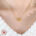 Intertwined Heart Pendant Necklace Stud Earrings Gold Steel view 3