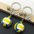 Volleyball, Soccer, Football and Tennis Ball Keychains, 4 Styles view 2