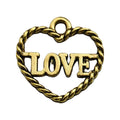 Matte Gold-Tone Heart and Letter Metal Charms with 26 Listed Options view 7