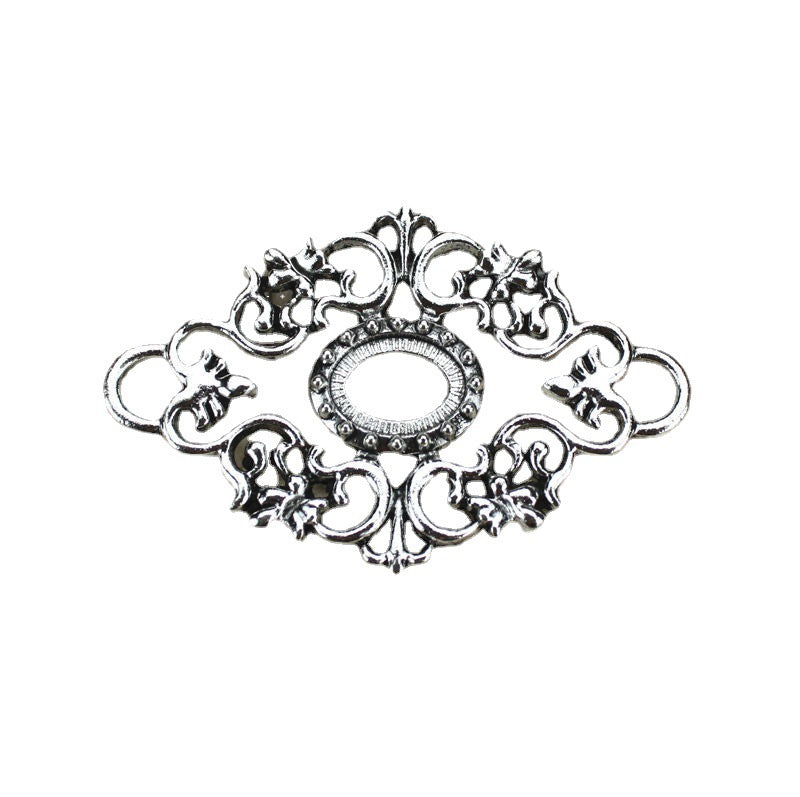 Vintage Two-Hole Floral Vine Connector Pendant 62x40mm