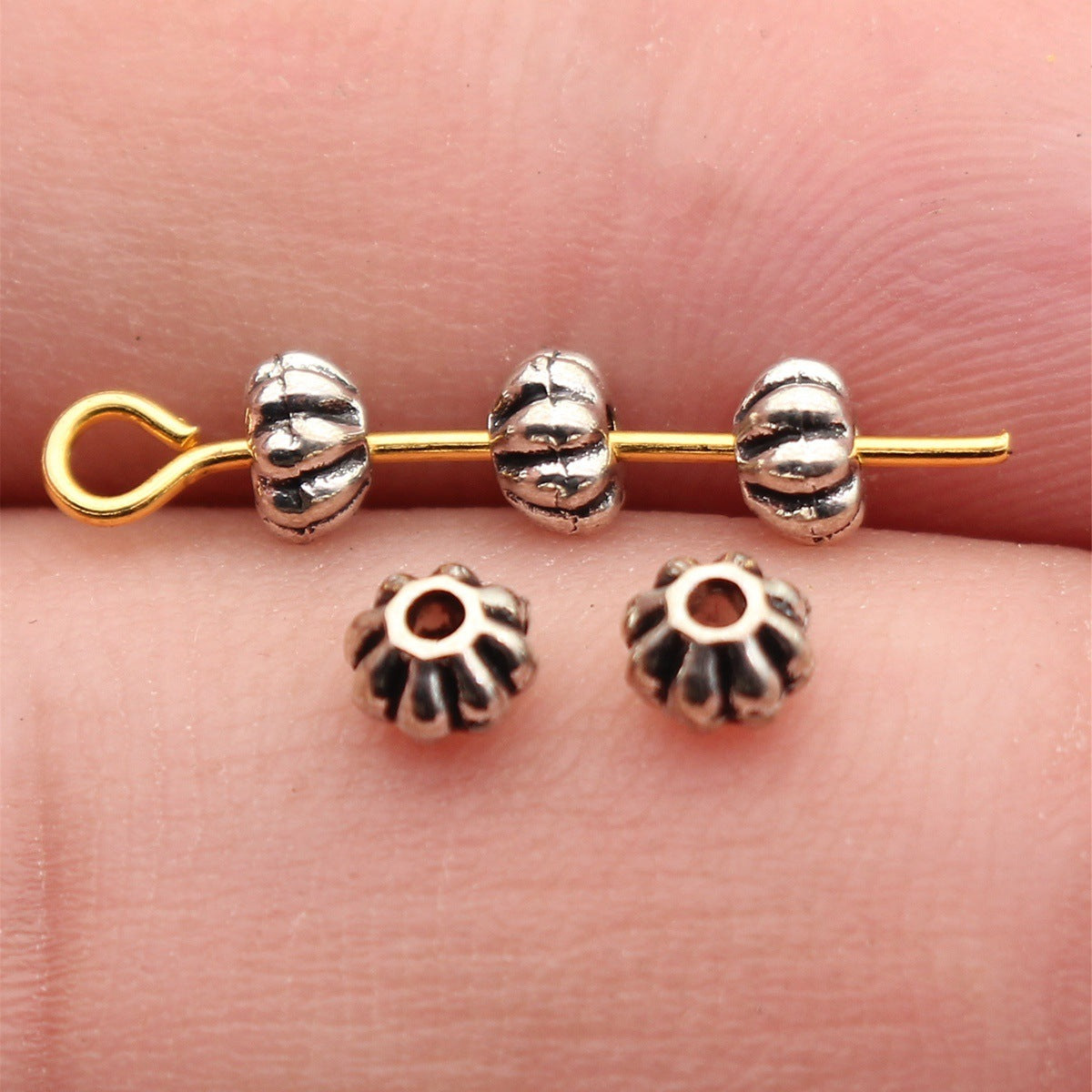 Antique Silver Zinc Alloy Garlic Shape Spacer Beads for Bracelet Jewelry Making