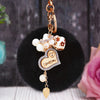 Wooden-Heart Black-Fur-Pom
