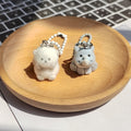 Flocked Mini Animal Keychains Bead Ball Chain 36 Styles view 2