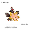Layered Red Enamel Maple Leaf Brooch in Two Shades view 7