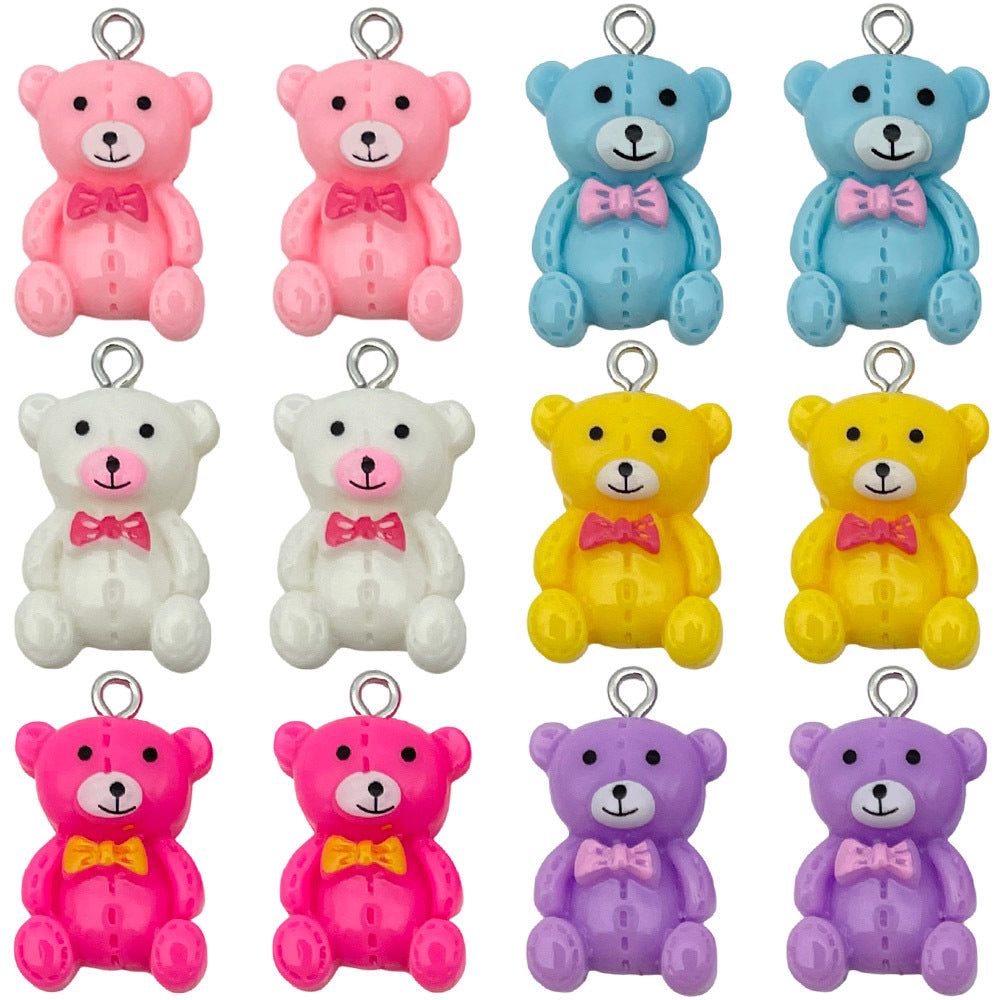 Resin Bow Bear Cream Glue Butterfly charm pendant for DIY necklace bracelet earring keychain