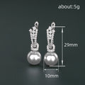 Silver Tone Pearl Drop Earrings In Yellow White And Gray view 4