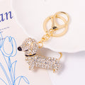 Rhinestone Dachshund Dog Keychain Gold Clasp Five Colors view 7