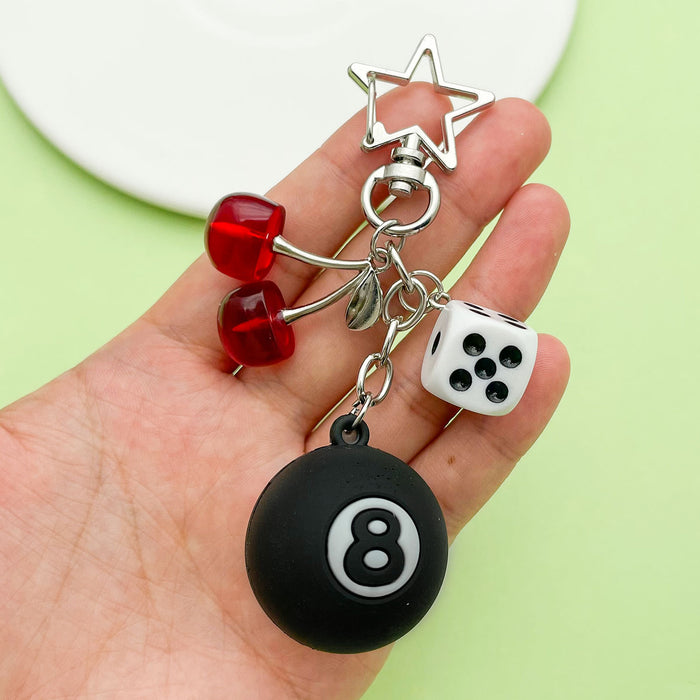 Cherry Charm Keychains Featuring Red Cherry Across 10 Pictured Variations