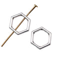 Open Hexagon Small Hole Metal Beads in Three Finishes view 3