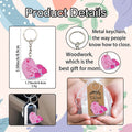 Pink Heart I Love You Mom Keychain, Single Or Organza Bag And Thank You Tag Set view 4