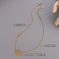 Dual Openwork Rose Flower Necklace Choker Fine Chain Gold Black view 2