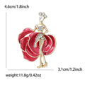 Enamel Dancer On Flower Brooch In 2 Color Variants view 5