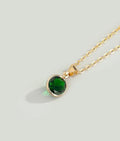 Gold Tone Round Crystal and Pearl Pendant Necklaces in Six Colors view 6