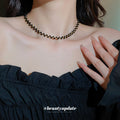 Gold Black Crystal Bead Twisted Chain Necklace Single Style view 2