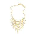 Geometric Fan Fringe Statement Necklace in Gold and Silver Tone view 5