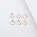 Small Enamel Heart Charms in Blue Black and White Colorways view 4