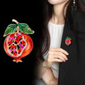 Orange Pomegranate Metal Brooch Pin for Jackets and Lapels view 3