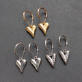 Alloy Heart Leverback Drop Earrings Gold Silver 3 Styles view 1