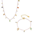 Faux Pearl Heart Charm Necklace Bracelet Gold Or Steel Tone view 5