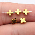 Cross Shaped Jewelry Spacer Beads in Four Metal Finishes view 6