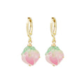Blue and Yellow Peach Novelty Long Threader Earrings view 5