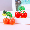 Jelly Double Cherry Keychains in Red Pink and Assorted Colors view 3