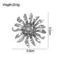 Silver Tone Flower Metal Brooch Pin for Jackets and Lapels view 2