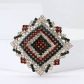 Diamond Shape Rhinestone Brooch Gold Silver Multicolor view 2