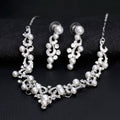 Black Silver Tone Pearl Crystal Scroll Crystal Pearl Look Metal Necklace view 3
