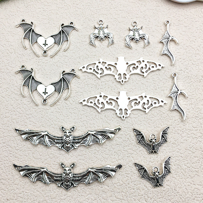 Antique Silver Bat and Cross Metal Charms with 7 Listed Options