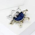 Silver Gold Celestial Sun Moon Glitter Brooch Two Colors view 3