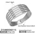 Stainless Steel Geometric Multi-Band Spring Open Cuffs view 9
