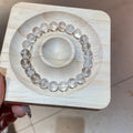 Clear Round Bead Stretch Bracelet In Three Visibly Different Sizes view 2