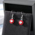 Gold and Silver Tone Round Enamel Evil Eye Hook Earrings view 4