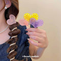 Acrylic Heart Spiral Phone Coil Hair Ties Four Colors view 3