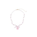 Pink Pearl Bow Star Pendant Necklace And Star Earrings view 5