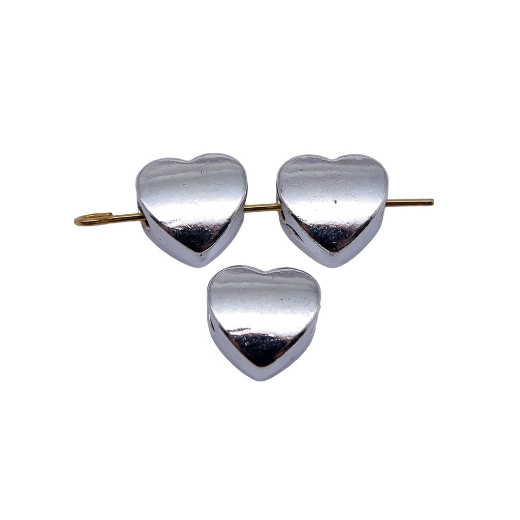10.6x10.4x7mm 2.3g Antique Silver Zinc Alloy Heart Large Hole Beads for DIY Bracelet Jewelry Making