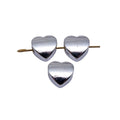 Plain Heart Large Hole Bead in Antique Silver Metal Finish view 4