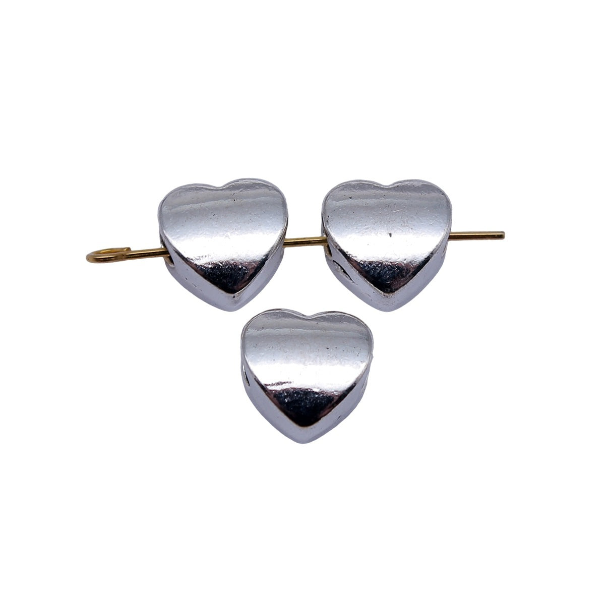 10.6x10.4x7mm 2.3g Antique Silver Zinc Alloy Heart Large Hole Beads for DIY Bracelet Jewelry Making