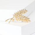Two Tone Crystal Wheat Leaf Brooch in Seven Colorways view 3