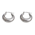 Rounded Chunky Hoop Earrings with Smooth Gold Tone Finish view 5