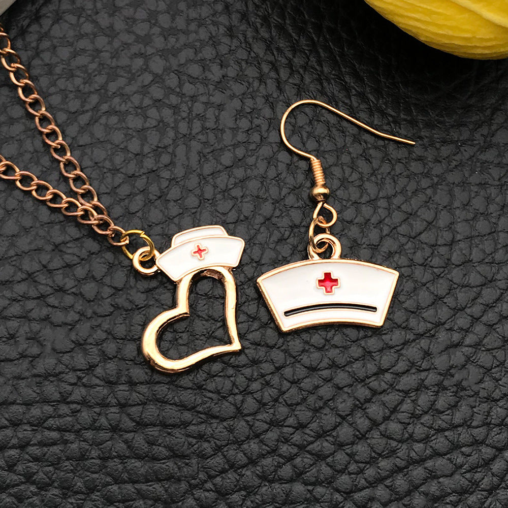 Enamel Zinc Alloy Stethoscope Syringe Heart charm pendants for DIY medical theme jewelry
