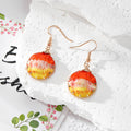 Round Gradient Resin Textured Wire Wrap Earrings 5 Colors view 4