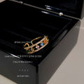 Gold Tone Multicolor Baguette Fringe Adjustable Open Ring view 4