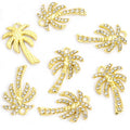 Crystal Palm Tree Charm in Gold and Silver Tone for Jewelry Making view 3