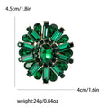 Crystal Sunburst Flower Brooch with Polished Metal and Decorative Accents view 7