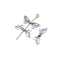 Butterfly Wing Silver Tone Small Hole Spacer Beads view 4