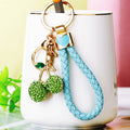 Jeweled Twin Cherry Keychains with Color-Coordinated Braided Loops view 12
