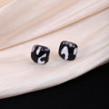 Seven Color Rounded Square Abstract Pattern Stud Earrings view 7